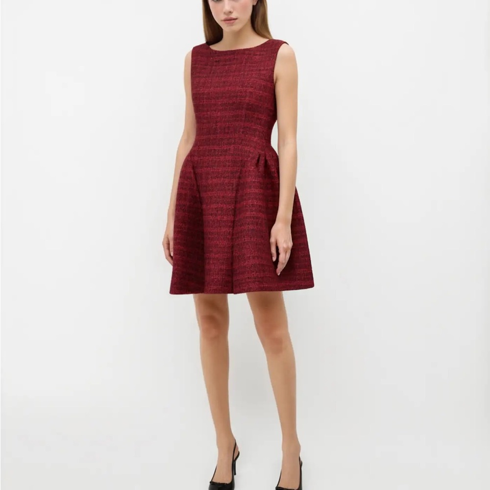 Cider Rich Red Textured Mini Dress